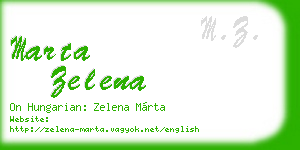 marta zelena business card
